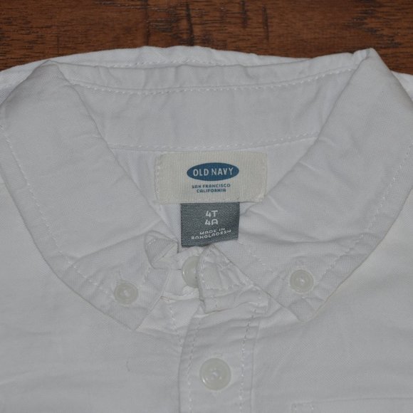 Old Navy Boys 100% Cotton White Button Down Shirt - Picture 3 of 4